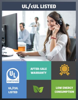 Image showing 7 th iLIVING 12 in. 3-Speed Shutter Exhaust Attic Garage Grow Fan, 800 CFM, Ventilation Fan with Thermostat, 6 ft. Long, 3 Plugs Cord