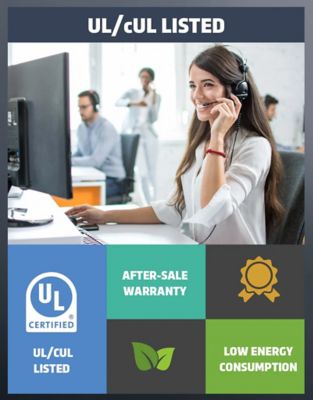 Image showing 6 th iLIVING 14 in. 3-Speed Shutter Exhaust Attic Garage Grow Fan, 850 CFM, Ventilation Fan with Thermostat, 6 ft. Long, 3 Plugs Cord