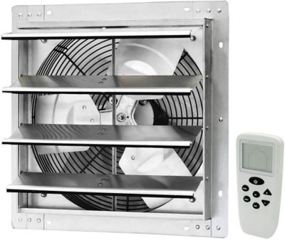 iLIVING 16 in. Variable-Speed Smart Remote Shutter Exhaust Fan with Thermostat, 1,280 CFM, Humidistat, Timer, Wall Mounted