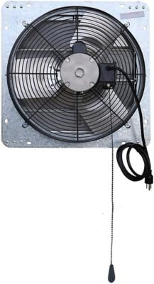 Image showing  16 in. 3-Speed Shutter Exhaust Attic Grow Fan, 1,280 CFM, Ventilation Fan with Thermostat, 6 ft. Long, 3 Plugs Cord