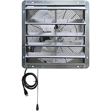 iLIVING 18 in. Shutter Exhaust Attic Garage Grow Fan, Ventilation Fan with 3 Speed Thermostat 6 ft. Long 3 Plugs Cord, ILG8SF18V
