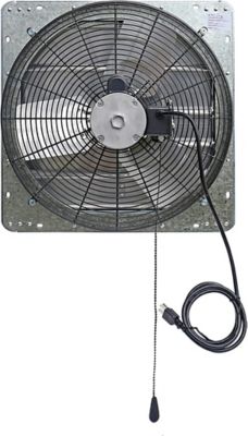 Image showing  18 in. 3-Speed Shutter Exhaust Attic Garage Grow Fan, 1,750 CFM, Ventilation Fan with Thermostat, 6 ft. Long