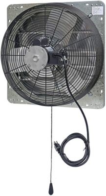Image showing  18 in. 3-Speed Shutter Exhaust Attic Garage Grow Fan, 1,750 CFM, Ventilation Fan with Thermostat, 6 ft. Long