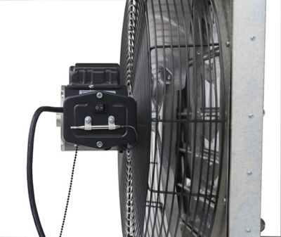 Image showing  18 in. 3-Speed Shutter Exhaust Attic Garage Grow Fan, 1,750 CFM, Ventilation Fan with Thermostat, 6 ft. Long