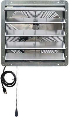 iLIVING 20 in. Shutter Exhaust Attic Garage Grow Fan, Ventilation Fan with 2 Speed Thermostat 6 ft. Long 3 Plugs Cord, ILG8SF20V
