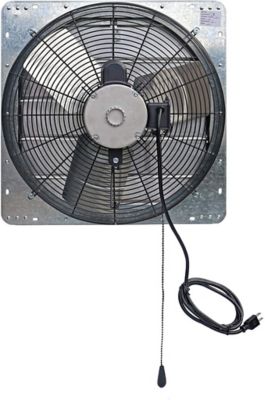 Image showing  20 in. 2-Speed Shutter Exhaust Attic Garage Grow Fan, 3,300 CFM, Ventilation Fan with Thermostat, 6 ft. Long