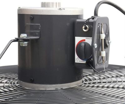 Image showing  20 in. 2-Speed Shutter Exhaust Attic Garage Grow Fan, 3,300 CFM, Ventilation Fan with Thermostat, 6 ft. Long