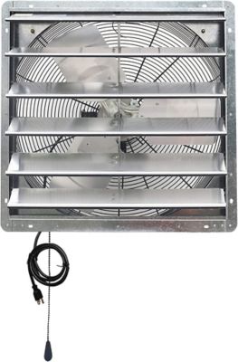 iLIVING 24 in. 2-Speed Shutter Exhaust Attic Garage Grow Fan, 4,200 CFM, Ventilation Fan with Thermostat, 6 ft. Long