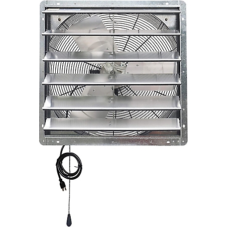 iLIVING 24 in. Shutter Exhaust Attic Garage Grow Fan, Ventilation Fan with 2 Speed Thermostat 6 ft. Long 3 Plugs Cord, ILG8SF24V