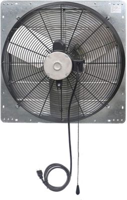 Image showing  24 in. 2-Speed Shutter Exhaust Attic Garage Grow Fan, 4,200 CFM, Ventilation Fan with Thermostat, 6 ft. Long