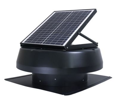 iLIVING 14 in. Hybrid Ready Smart Exhaust Solar Roof Attic Exhaust Fan, Black, Round, 15-Year Warranty, Cools Up to 2000 sq.ft.