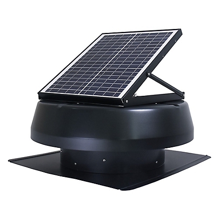 iLIVING 14 in. Hybrid Ready Smart Exhaust Solar Roof Attic Exhaust Fan, Black, Round, 15-Year Warranty, Cools Up to 2000 sq.ft.