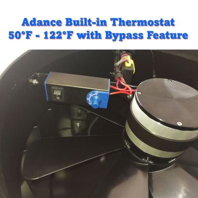 Image showing  14 in. Hybrid Smart Exhaust Solar Roof Attic Exhaust Fan, Black, Round, 15-Year Warranty, Cools Up to 2000 sq ft.