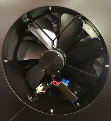 Image showing 6 th iLIVING 14 in. Hybrid Smart Exhaust Solar Roof Attic Exhaust Fan, Black, Round, 15-Year Warranty, Cools Up to 2000 sq ft.