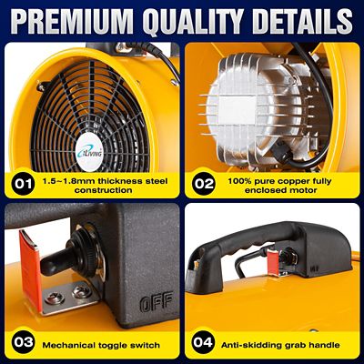 Image showing  12 in. Utility Blower Exhaust Warehouse Ventilator Fan, 550W, 3450Rpm, ILG8VF12