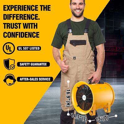 Image showing 5 th iLIVING 12 in. Utility Blower Exhaust Warehouse Ventilator Fan, 550W, 3450Rpm, ILG8VF12