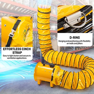 Image showing 5 th iLIVING Flexible Ducting Hose, 12 in. x 15.5 ft., Orange, ILG8VF12-5