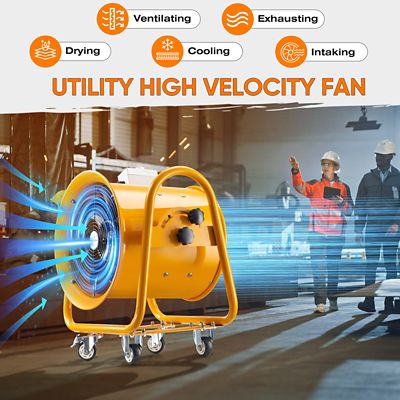 Image showing  16 in. Indoor Utility Blower Exhaust Warehouse Ventilator Fan, 1,200W, 3450 RPM