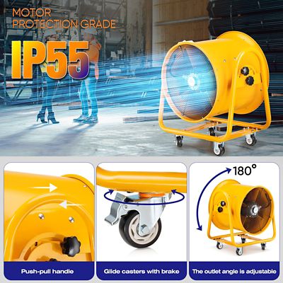 Image showing  20 in. Utility Blower Exhaust Warehouse Ventilator Fan, 1300W, 1720Rpm, ILG8VF20