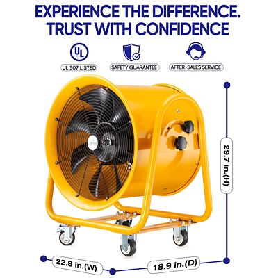 Image showing 5 th iLIVING 20 in. Utility Blower Exhaust Warehouse Ventilator Fan, 1300W, 1720Rpm, ILG8VF20