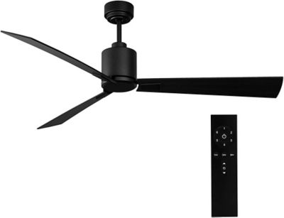 iLIVING 52 in. Quiet BLDC Indoor Ceiling Fan with Remote Control, 3 Blades 6 Speeds, 5650 Cfm, Black/Wood Finish, ILG8CF52B