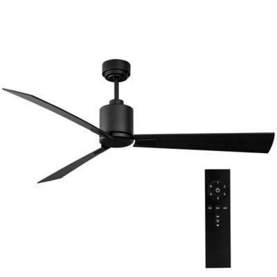 iLIVING 56 in. Quiet BLDC Indoor Ceiling Fan with Remote Control, 3 Blades 6 Speeds, 6300 Cfm, Black/Wood Finish, ILG8CF56B