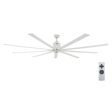 iLIVING 88 in., 7.3 ft. HVLS 9 Blades BLDC Big Ceiling Fan, High Volume Low Speed Fan, Reversible, 13,600 Cfm with Ir Remote
