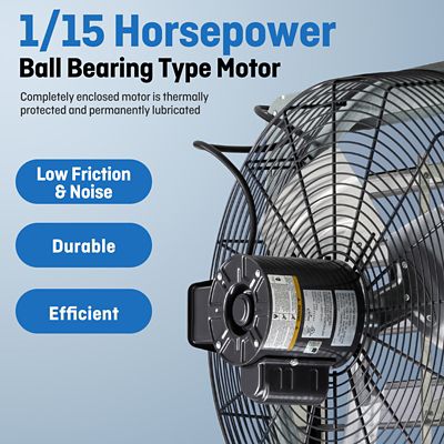 Image showing  18 in. Variable-Speed Wall Mounted Shutter Exhaust Fan, 1,736 CFM, Automatic Shutter, with Thermostat and Controller