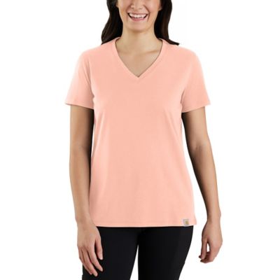 Carhartt Women's Tencel Blend Relaxed Fit Lightweight V-Neck Short-Sleeve T-Shirt