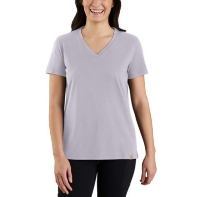 Carhartt Women's Tencel Blend Relaxed Fit Lightweight V-Neck Short-Sleeve T-Shirt