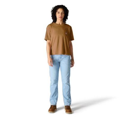 Image showing  Women's TENCEL Blend Boxy Fit Lightweight Crew Neck Short-Sleeve T-Shirt