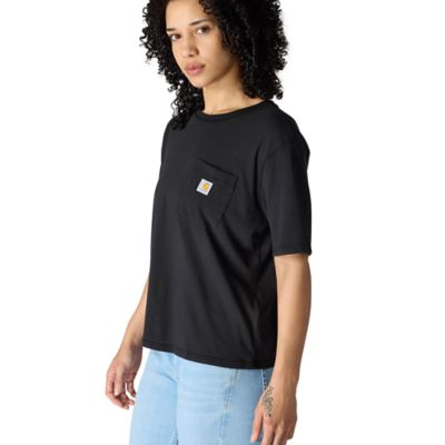 Image showing  Women's Tencel Blend Boxy Fit Lightweight Crew Neck Short-Sleeve T-Shirt