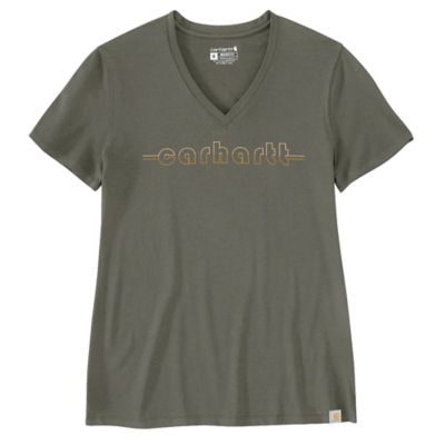 Carhartt Women's Relaxed Fit Lightweight Carhartt Graphic V-Neck Short-Sleeve T-Shirt