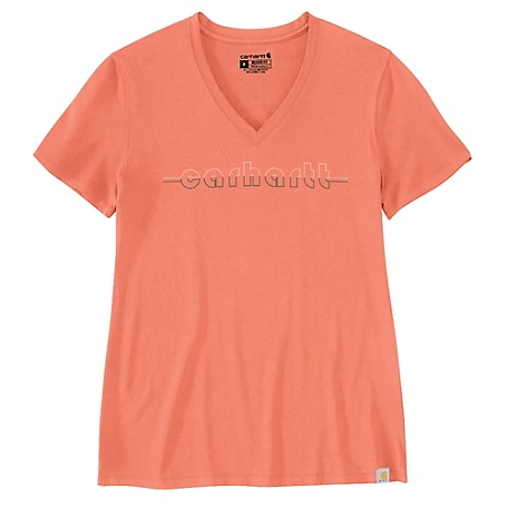 Carhartt Women's Relaxed Fit Lightweight Short-Sleeve Carhartt Graphic V-Neck T-Shirt