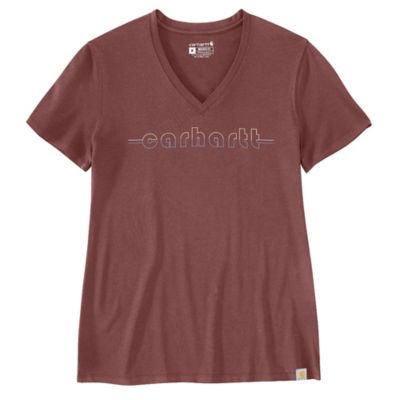 Carhartt Women's Relaxed Fit Lightweight Short-Sleeve Carhartt Graphic V-Neck T-Shirt