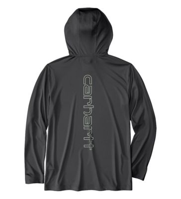 Image showing Carhartt Men's Force Sun Defender Lightweight Logo Graphic Long-Sleeve Hooded T-Shirt