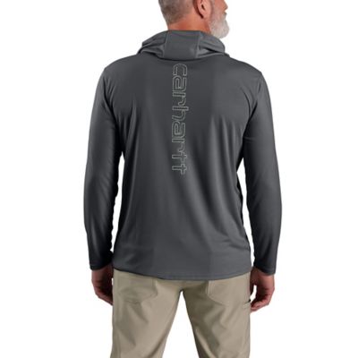 Image showing 3 th Carhartt Men's Force Sun Defender Lightweight Logo Graphic Long-Sleeve Hooded T-Shirt