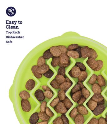 Image showing  Kitty Slow Feeder Cat Bowl, Green, Small