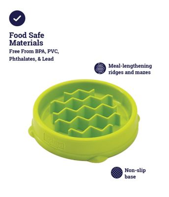 Image showing  Kitty Slow Feeder Cat Bowl, Green, Small