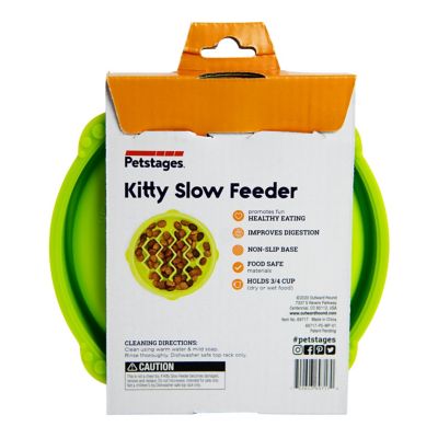 Image showing 5 th Outward Hound Kitty Slow Feeder Cat Bowl, Green, Small