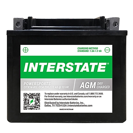 Interstate Batteries Powersports CITX14-BS 200 CCA