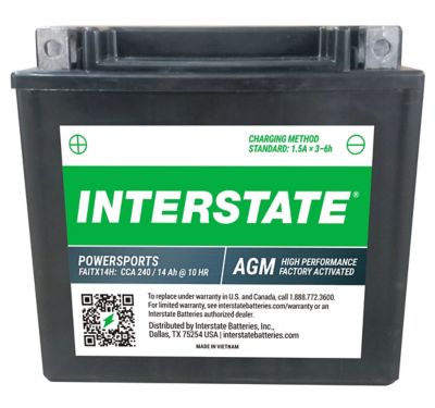 Interstate Batteries Powersport AGM Battery FAYTX14AH