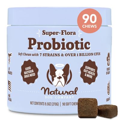 Natural Dog Company Probiotic Chews, Chicken Flavor, Helps With Digestion, For Dogs Of All Ages, Sizes & Breeds