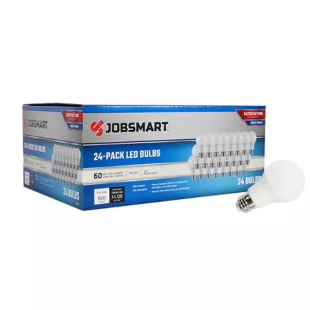 JobSmart LED Bulbs 800 Lumens 60 Watt Equivalent 5000K 24 Pack LED Light Bulbs