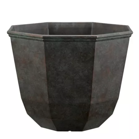 Red shed 6 gal Faceted planter Verdigris 15 in. Planters