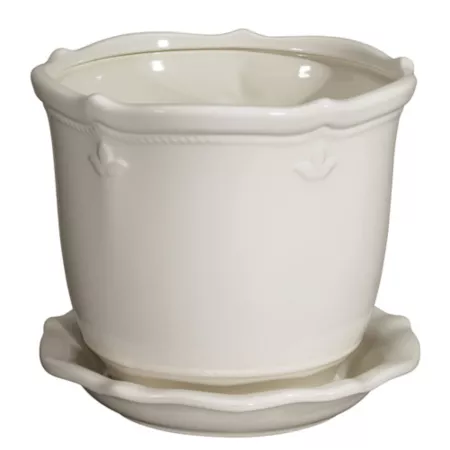 Red Shed Ceramic Planter 14.5 lb White Planters