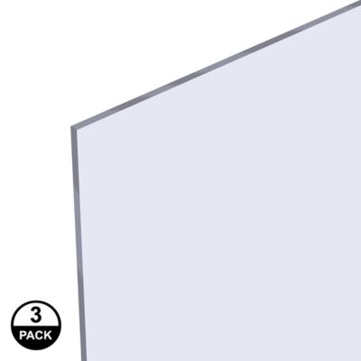 Optix 36 in. x 72 in. x 0.093 in. Clear Acrylic Sheet, 3-Pack