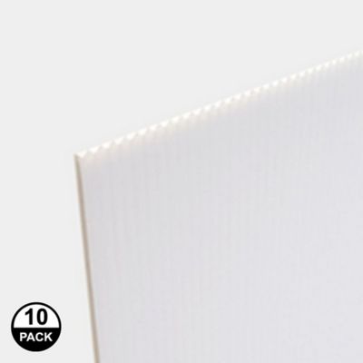 Coroplast 48 in. x 96 in. x 0.157 in. White Corrugated Twinwall Plastic Sheet (10 pack),