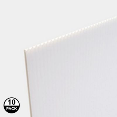 Coroplast 48 in. x 96 in. x 0.157 in. White Corrugated Twinwall Plastic Sheet, 10-Pack