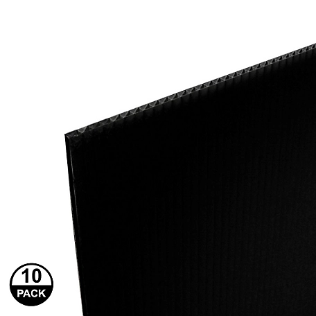 Coroplast 48 in. x 96 in. x 0.157 in. Black Corrugated Twinwall Plastic Sheet (10 pack), 42339122